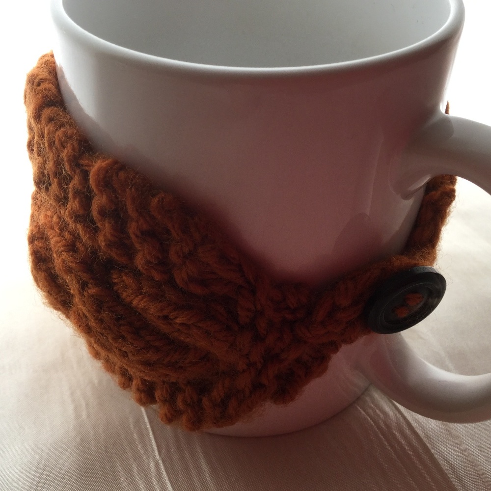 Handmade Cable Knit Mug Cozy / Sweater - Picture 2 of 3